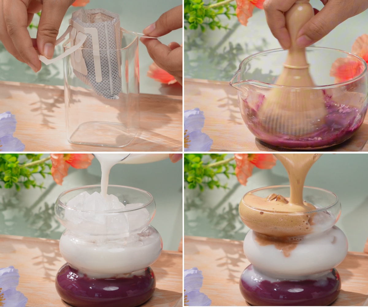 Latte Khoai Lang Tím Goce - Mix Cà Phê Cùng Latte Khoai Lang Tím, Công Thức Gây Nghiện