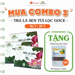 Mua 03 hộp Trà lá sen tặng 01 túi Chuối sấy dẻo không đường cao cấp